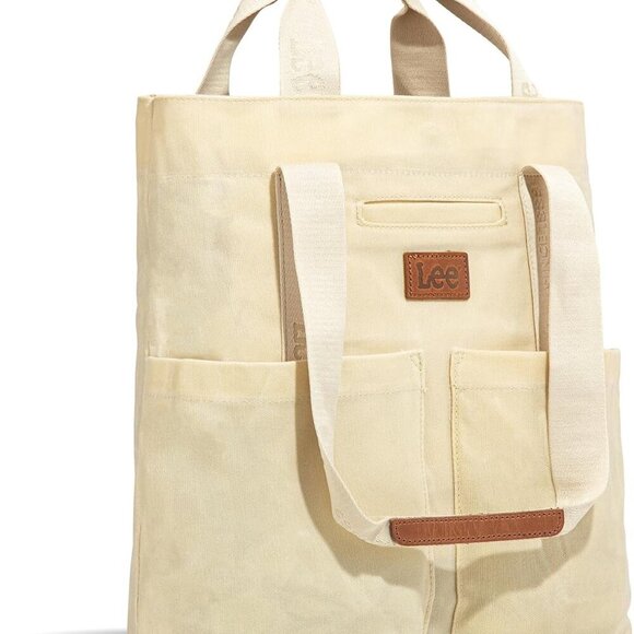 x Lee Canvas Tote Bag for Women with 2 Front Pockets Top-Handle Handbag & Should - Picture 1 of 6